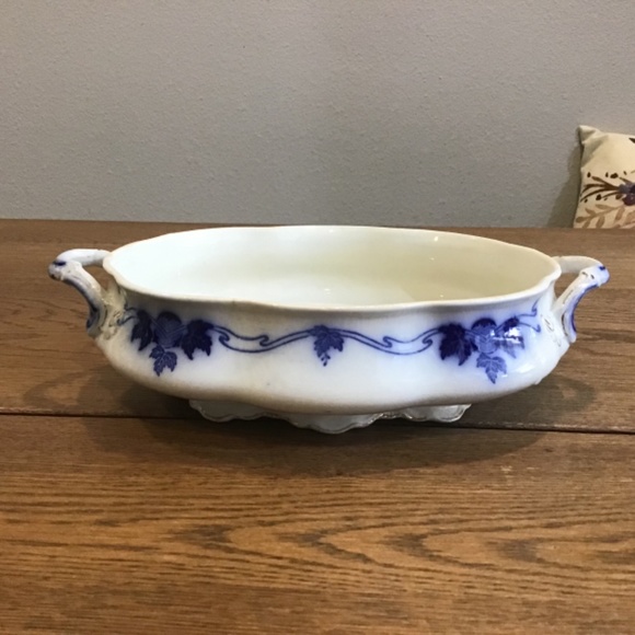 Antique C. 1890 W.H.Grindley Flow Blue China The Hofburg Vegetable Bowl - Picture 3 of 7